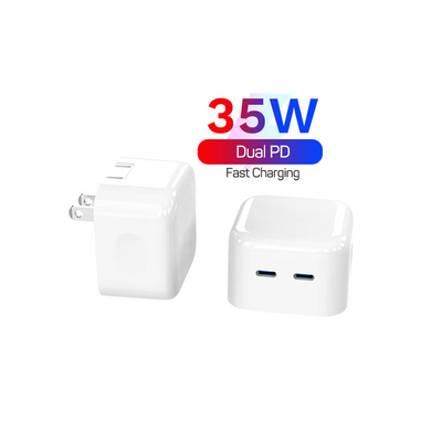 Mobile Phone Power Bank Palladium Travel Power Fast Charging 35W Adapter Dual USB-C Charger For iPhone MacBook