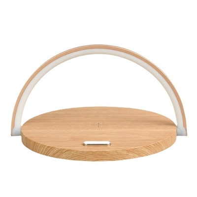 Cell Phone 2022 New Design Qi Stepless Dimming Wireless Charger Led Night Lamp Functional Wireless Charger With Cell Phone Stand Holder