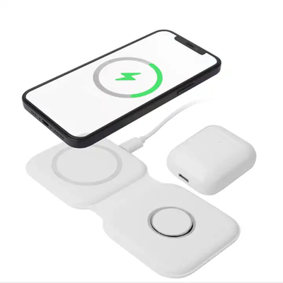 Mobile Phone For Iphone 11 12 13 14 15 Pro Max Charger, Travel Foldable Multifunction Magnetic 2 In 1 Fast Portable Phone Wireless Charger
