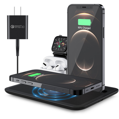 Smart Watch Wireless Charger 4 in 1 15W Fast Charging Dock for iPhone 13/12/12 Pro Max/11 Series/XS Max/XR/XS/X/8/Samsung for AirPods Pro